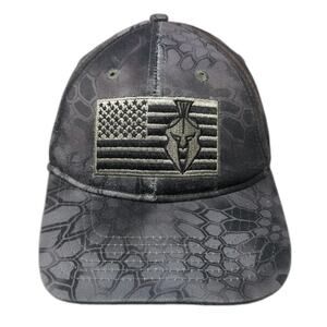 Kryptek Baseball Cap Gray One Size Typhon Camo American Flag Spartan Hat